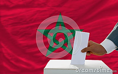 Man voting on elections in morocco