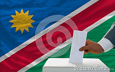 Man voting on elections in namibia