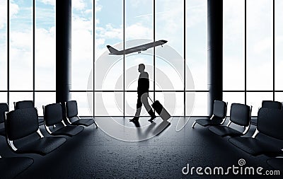 Man walking in airport