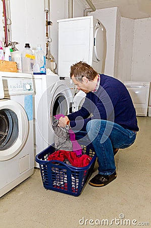 Man washing clothes