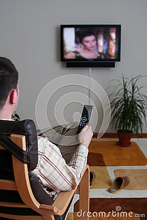 Man watching television