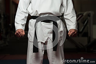 Man Wearing A Black Belt