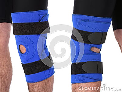 Man wearing a leg brace