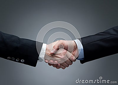 Man and woman handshake