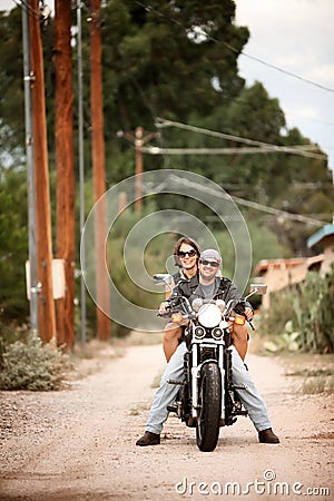 Man and Woman on Motorcycle