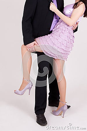 Man and woman on white background