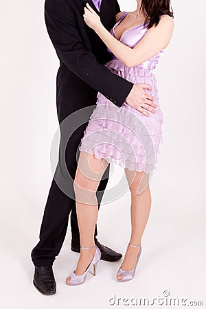 Man and woman on white background