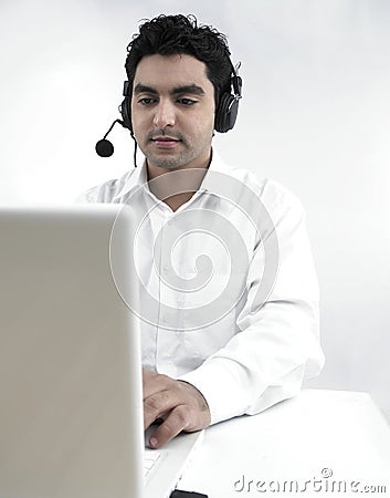 Man working on his laptop