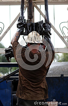 Man Working on Oil Rig