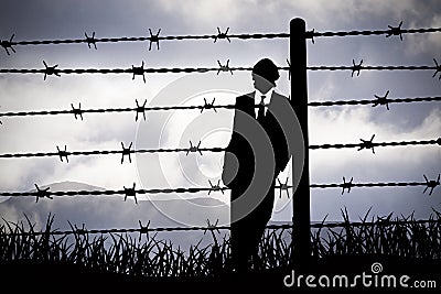 Manager behind Barbed wire