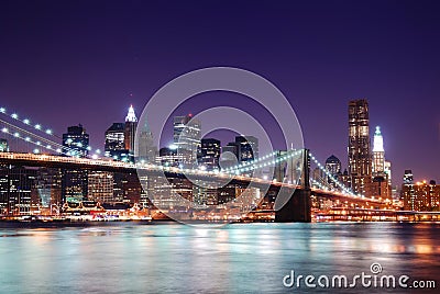 Manhattan skyline and Brooklyn Bridge