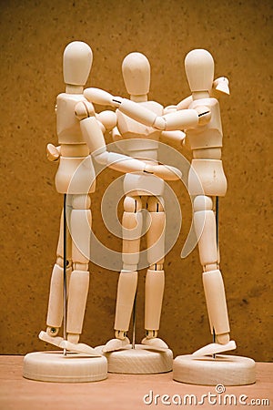 Manikin group hug