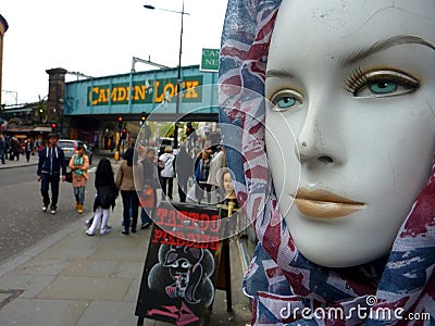 Mannequin in market at Camden Lock London