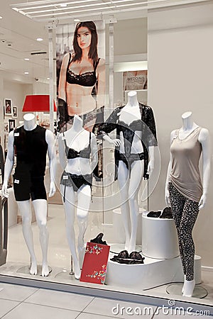Mannequins in a lingerie boutique