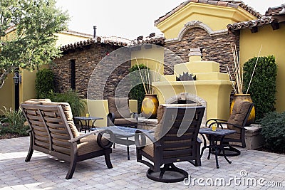 Mansion home outdoor plaza patio