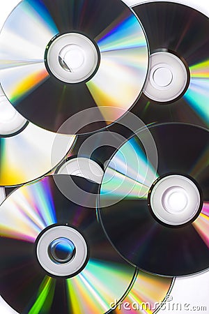 Many CD s isolated on the white background