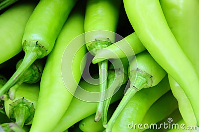 Many green chili peppers, Food raw material
