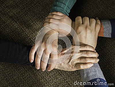 Many hands together