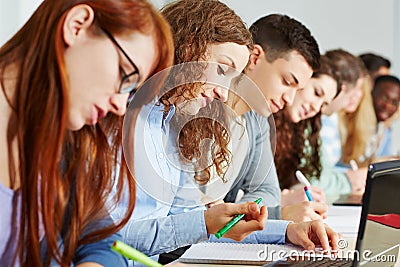 Students learning in school class