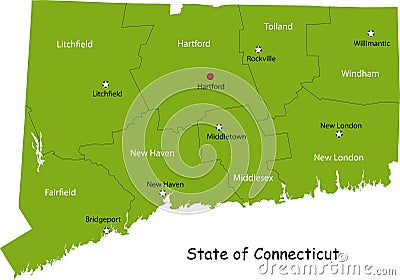 Map Of Connecticut State Royalty Free Stock Photography - Image ...