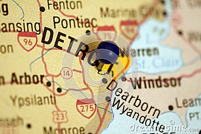 Map of Detroit Michigan