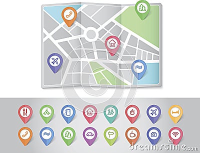 Mapping pins icons travel