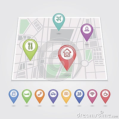 Mapping pins icons travel