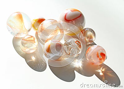 Marbles with orange colours
