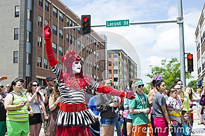 March on - Drag Queen during a parade in Iowa