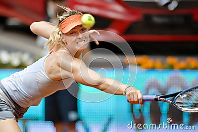 Maria Sharapova in action during the Madrid Mutua tennis Open