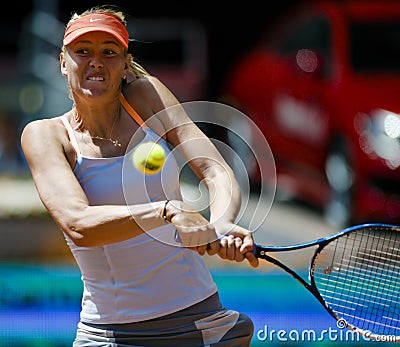 Maria Sharapova in action during the Madrid Mutua tennis Open