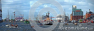 Maritime traffic in the port of Hamburg