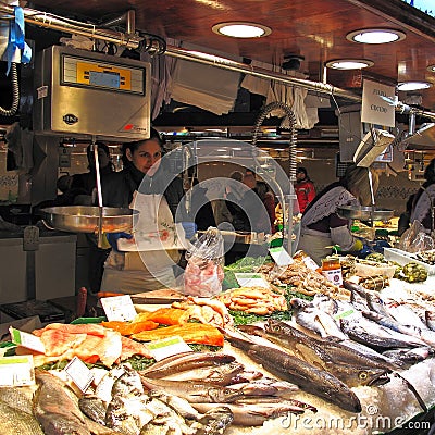 Market stall with fish