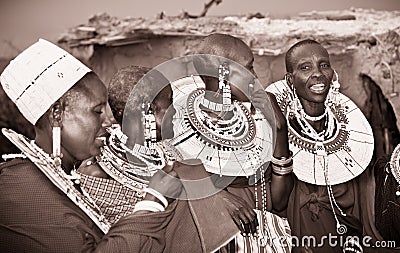 Masai with traditional ornaments, Tanzania.