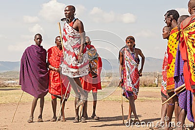 Masai warrior dancing