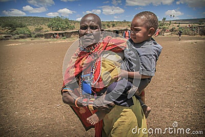 Masai women with child