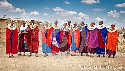 Masai women with traditional ornaments, Tanzania.