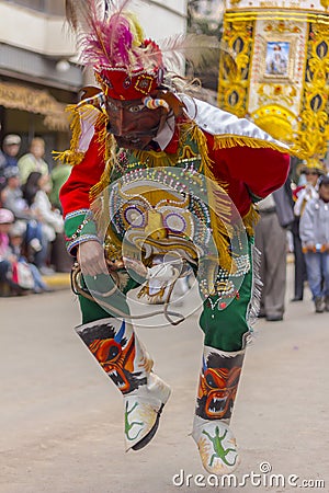Masked dancers Virgen del Carmen Pisac Cuzco Peru