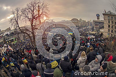 Mass protest against the pro-Russian Ukrainians course Presiden