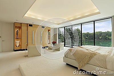 Master bedroom with lake view