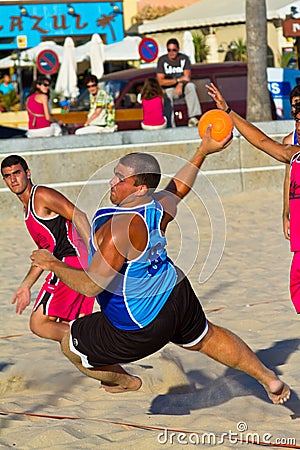 Match of the 19th league of beach handball, Cadiz