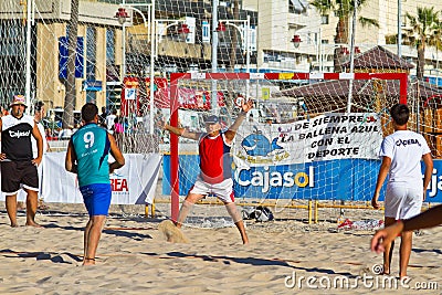 Match of the 19th league of beach handball, Cadiz