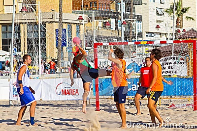 Match of the 19th league of beach handball, Cadiz