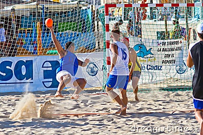 Match of the 19th league of beach handball, Cadiz