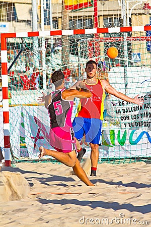 Match of the 19th league of beach handball, Cadiz