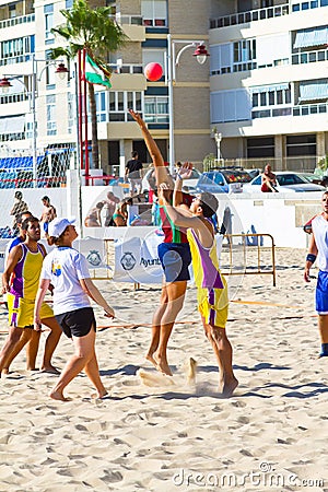 Match of the 19th league of beach handball, Cadiz