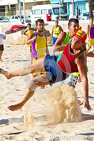 Match of the 19th league of beach handball, Cadiz