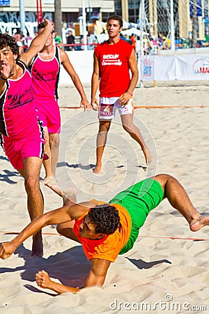 Match of the 19th league of beach handball, Cadiz