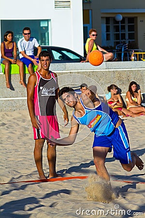 Match of the 19th league of beach handball, Cadiz