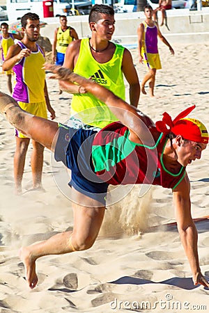 Match of the 19th league of beach handball, Cadiz